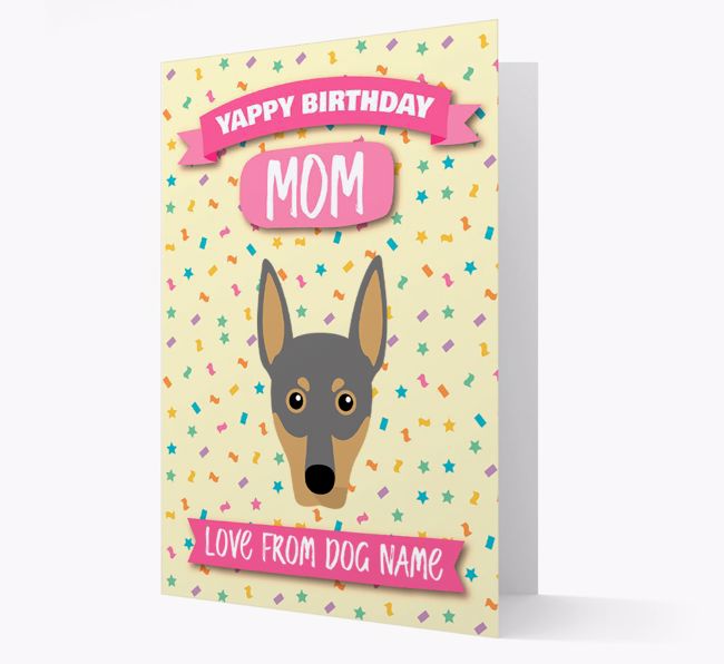 Personalized Card 'Yappy Birthday Mom' with {breedCommonName} Icon